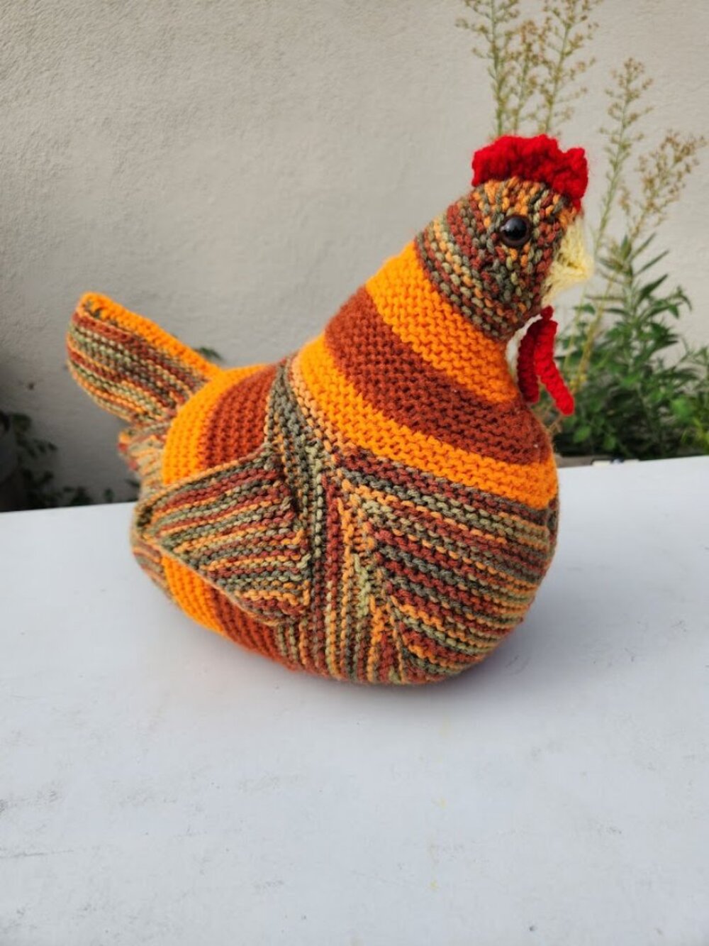 Emotional Support Chicken Handmade Plush Chicken Plushie Knitted Crochet Knit B